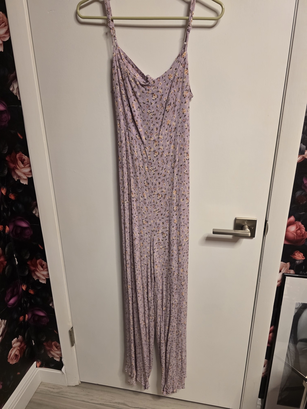 Lavender Floral Spaghetti-Strap Maxi Dress